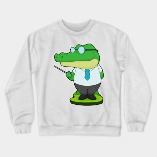 Crocodile Teacher Pointer Crewneck Sweatshirt